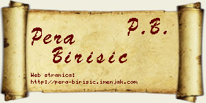 Pera Birišić vizit kartica